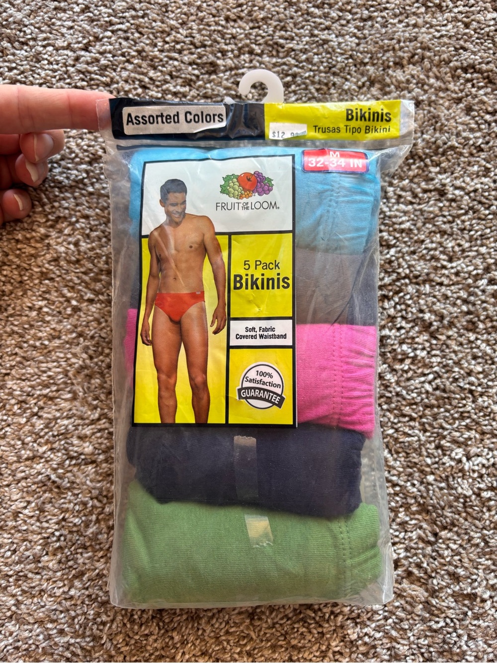 Fruit of the Loom New 2014 Cotton Stretch 5 Pack Bikini Colors Mens Medium 32-34
